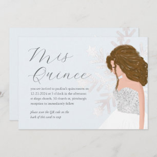 Convites Winter Snow 15 Birthday Quinceañera Código QR