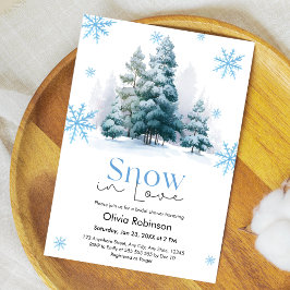 Convites Winter Snow in Love Snowflakes Bridal Shower 