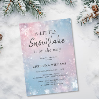 Convites Winter Snowflake Baby Shower