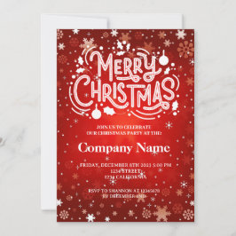 Convites Winter Snowflake red White Festa de Natal Feliz