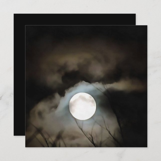 Convites Winter Solstice Moon Celestial Art (Frente/Verso)