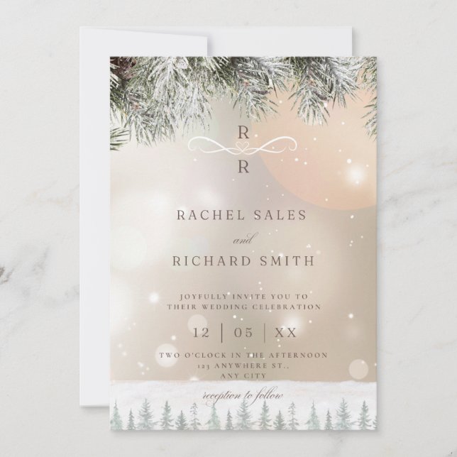 Convites Winter Wedding Invitation (Frente)