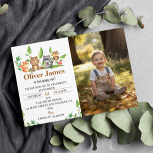 Convites Winter Wild One First Birthday Photo Invitation