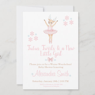 Convites Winter Wonderland Baby Shower Invitation