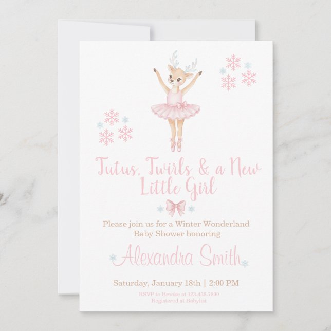 Convites Winter Wonderland Baby Shower Invitation (Frente)
