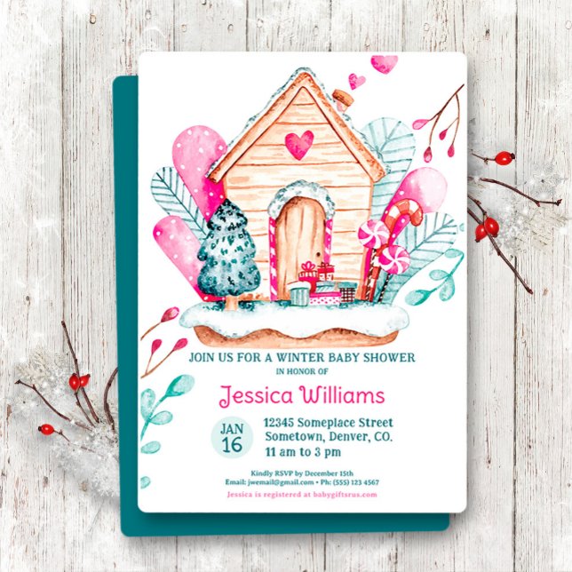 Convites Winter Wonderland Baby Shower Invitation (Criador carregado)