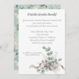 Convites Winter Wonderland Baby Shower Invitation