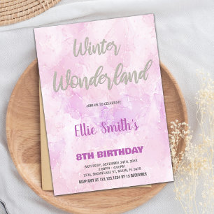 Convites Winter Wonderland Birthday Invoca Arte Rosa
