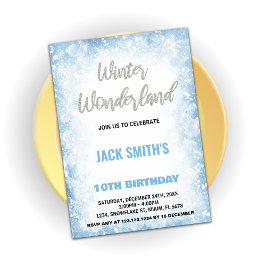 Convites Winter Wonderland Birthday Invoca Nuvem Azul
