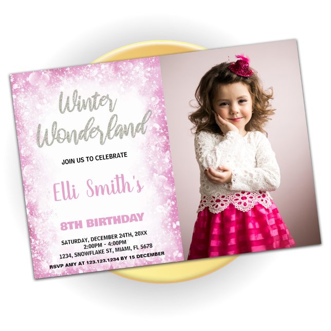 Convites Winter Wonderland Birthday Invtions Cloud Photo (Winter Wonderland Birthday Invitations Cloud Photo)