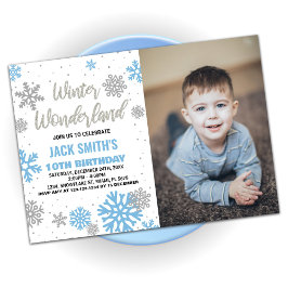 Convites Winter Wonderland Birthday Invtions White Photo