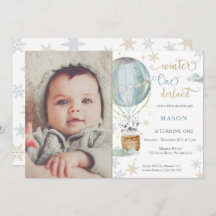 Winter Wonderland Boy First Birthday Photo