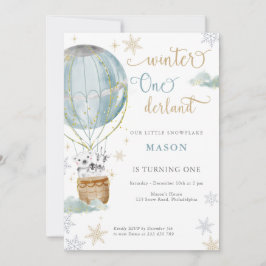 Convites Winter Wonderland Boy Primeiro Aniversário