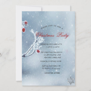 Convites Winter Wonderland Branches Blue Company Christmas