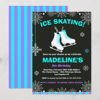 Convites Winter Wonderland Ice Skating Chalkboard Birthday