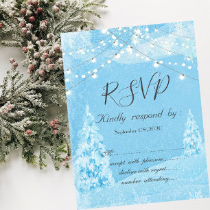 Convites Winter Wonderland, Pine Tree RSVP