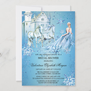 Convites Winter Wonderland Princess Chá de panela