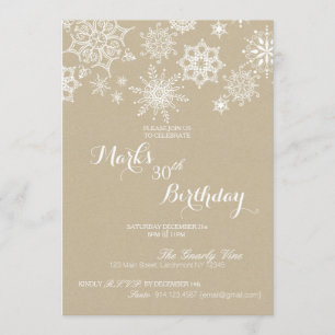 Convites Winter Wonderland Snowflake Birthday Invite