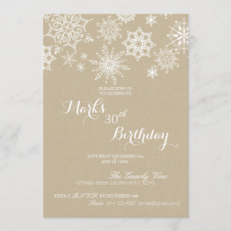 Convites Winter Wonderland Snowflake Birthday Invite