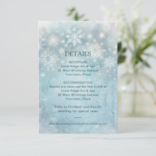 Convites Winter Wonderland Snowflake Detalhes do Casamento 