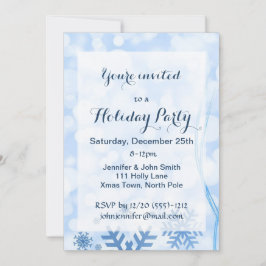 Convites Winter Wonderland Snowflake Ice Holiday