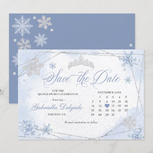 Convites Winter Wonderland Snowflake Salvar Data