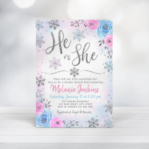 Convites Winter Wonderland Snowflake Snowflake Gênero - Co