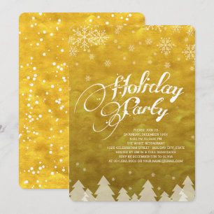Convites Winter Wonderland Snowflakes Festa de Férias de O