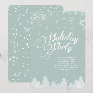 Convites Winter Wonderland Snowflakes Foliday Party
