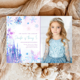 Convites Winter Wonderland Snowflakes Girl Snow Birday