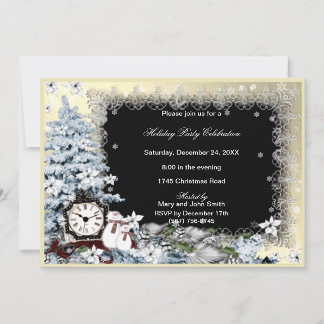 Convites Winter Wonderland Snowman Festa de Natal Convide (Frente)