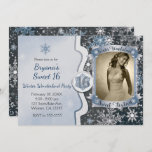 Convites Winter Wonderland Sweet 16 Party Photo Invitations<br><div class="desc">Winter Wonderland Sweet 16 Party Photo Invitations.</div>