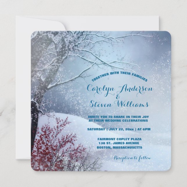 Convites Winter Wonderland Wedding (Frente)