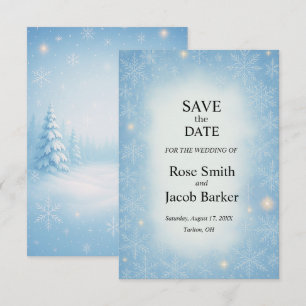 Convites Winter Wonderland Wedding Save Date (Casamento Won