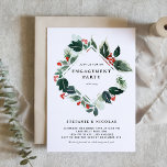 Convites Winterberry e Holly Greenery Festa de noivado<br><div class="desc">Convide seus entes queridos para celebrar a sua história de amor com este convite de noivado encantador de inverno. Apresenta aquarelas variegadas de verde e bagas festivas de inverno. Perfeitamente adaptado às noivados de inverno e de Natal, este convite capta o espírito encantador da época. Personalize seu convite com seus...</div>
