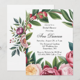 Convites Winterberry Primrose Chá de panela Floral