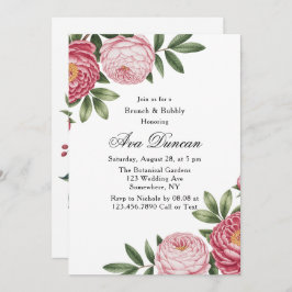 Convites Winterberry Primrose Floral Brunch e Bubble