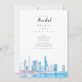 Convites Wintery Chicago Skyline Chá de panela