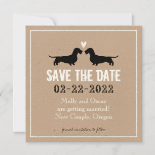 Convites Wire Haired Dachshances Casamento Salvar a Data