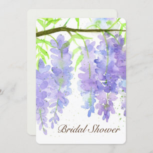 Convites Wisteria Flowers Aquarela Chá de panela
