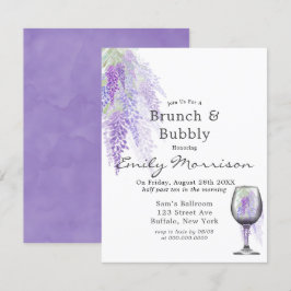 Convites Wisteria Wine Glass Brunch & Bubble Invent