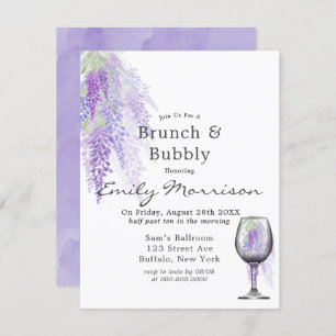 Convites Wisteria Wine Glass Brunch & Bubble Invent