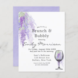 Convites Wisteria Wine Glass Brunch & Bubble Invent