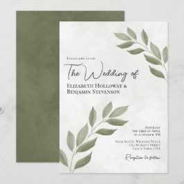 Convites Wistful Deixa O Elegante Casamento Verde Moderno