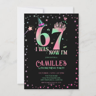 Convites  Witch Birthday I Was 6 Now I'm 7