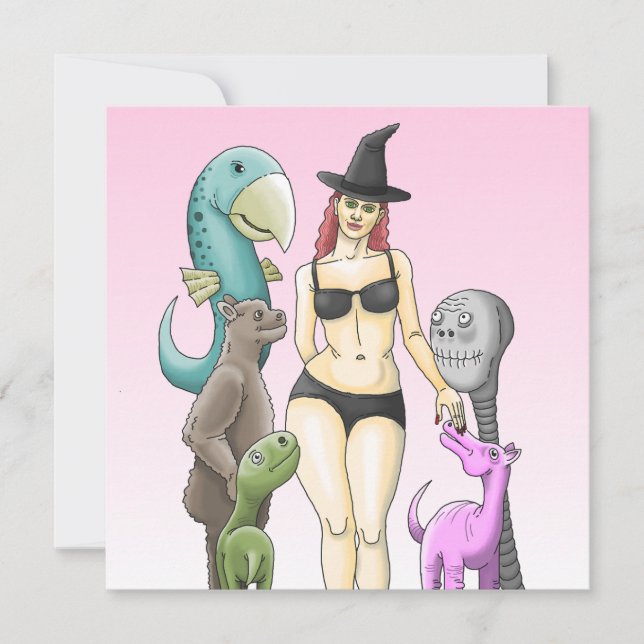 Convites Witch's Halloween Party (Frente)