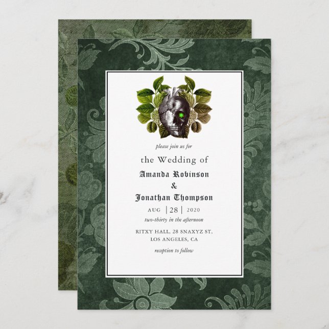 Convites Witchwood Gothic Wedding (Frente/Verso)