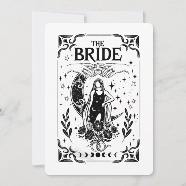 Convites Witchy Bachelorette Bride Coven Gothic Wedding (Frente)