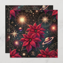 Convites Witchy Celestial Poinsettia Scrapbook