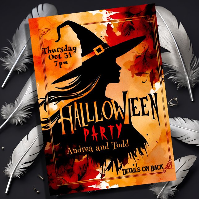 Convites Witette Silhouette - Cor d'água editável (Criador carregado)